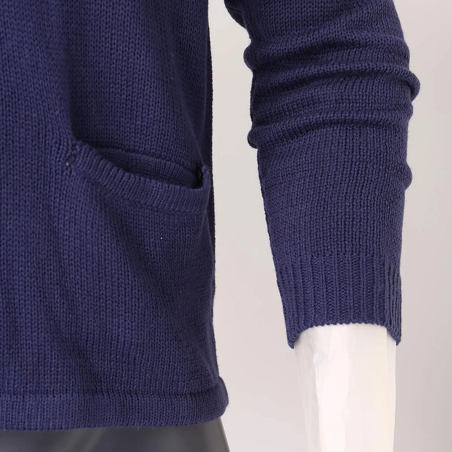 Mens Cable Knit Cardigan Sweater Christmas Elk Button Loose Fit Casual Sweaters Stand Collar Stretch Xmas Warm Outwear