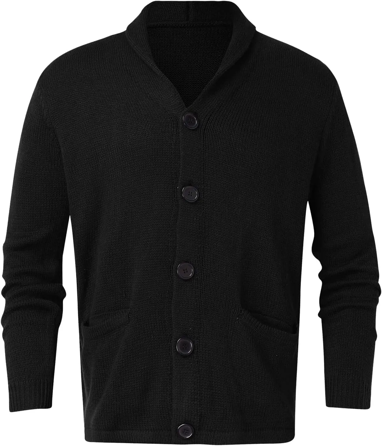 Mens Cable Knit Cardigan Sweater Christmas Elk Button Loose Fit Casual Sweaters Stand Collar Stretch Xmas Warm Outwear