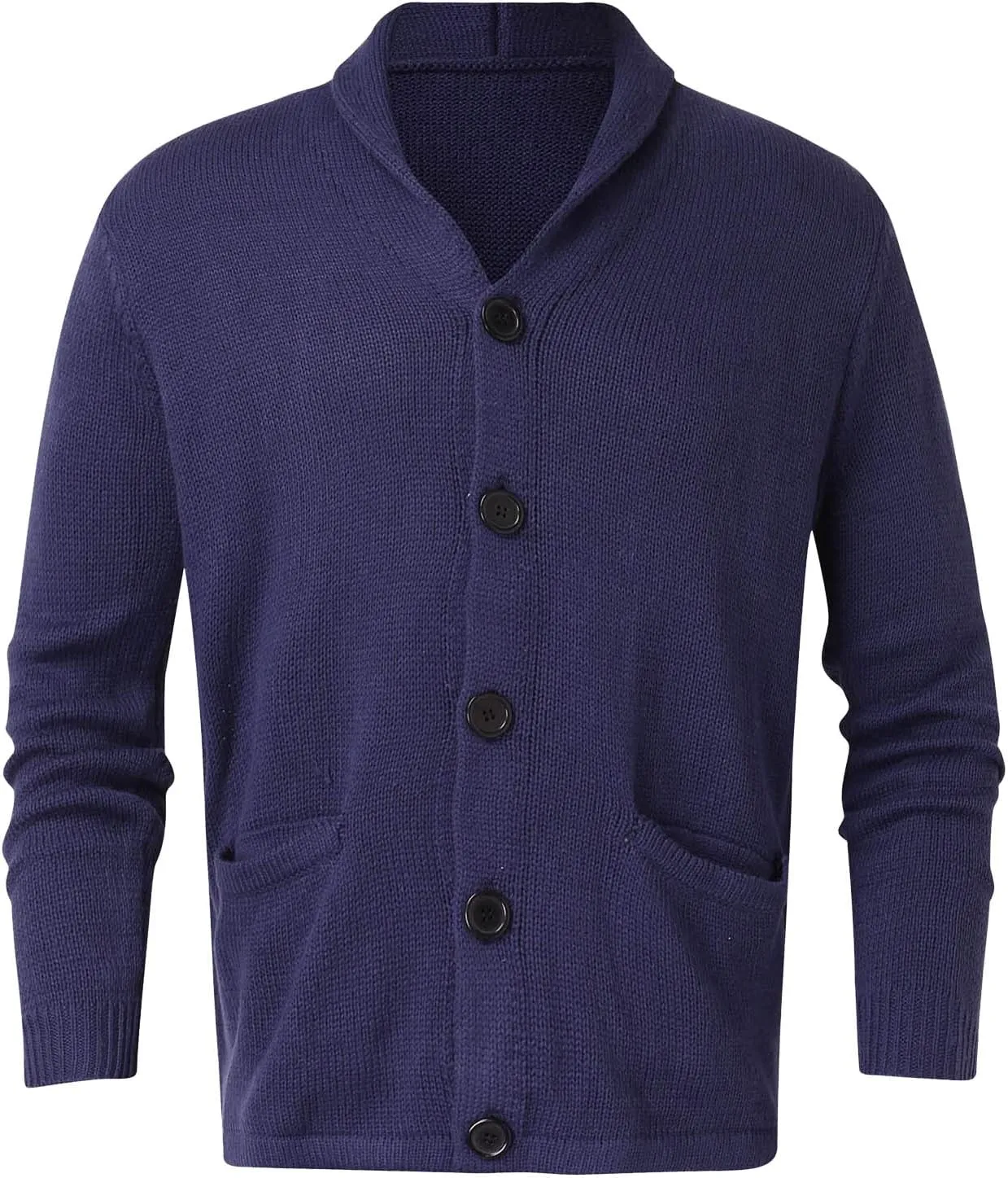 Mens Cable Knit Cardigan Sweater Christmas Elk Button Loose Fit Casual Sweaters Stand Collar Stretch Xmas Warm Outwear