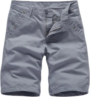 Mens Cargo Shorts Relaxed Fit Casual Classic Outdoor Comfort Utility Hiker Basic Solid Short with Pocket