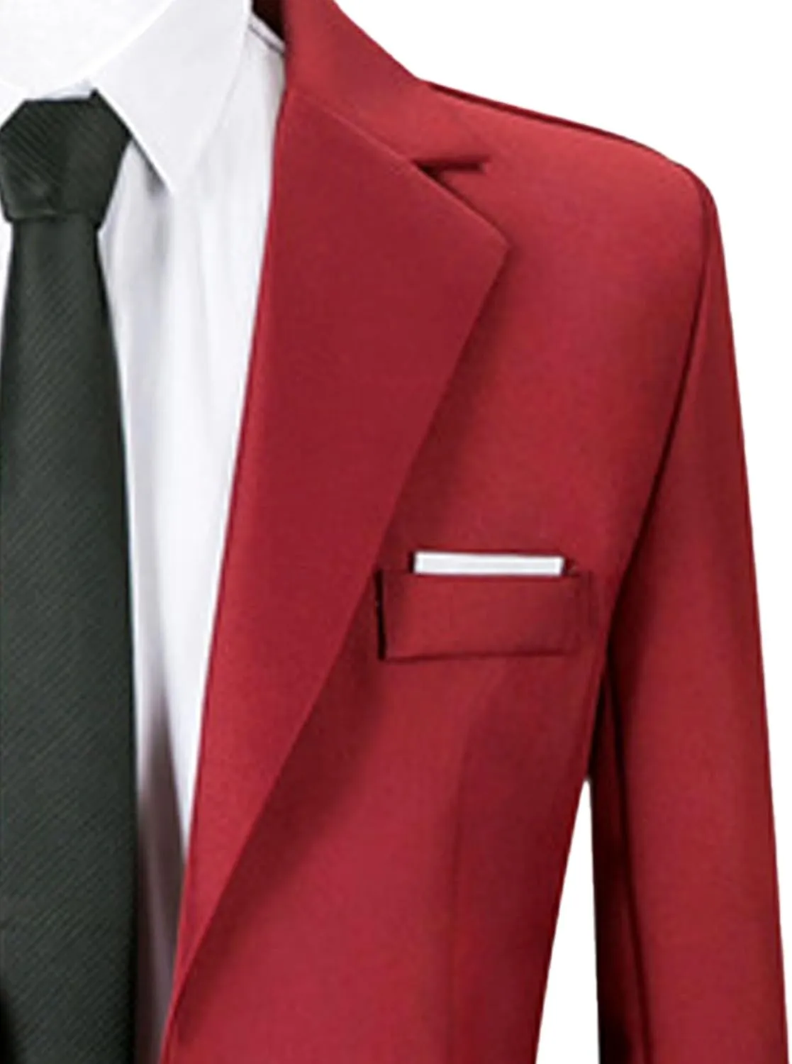 Mens Casual 2 Piece Suits Slim Fit 1 Button Blazer Jacket and Pants Set Notch Lapel Solid Business Jackets Suit