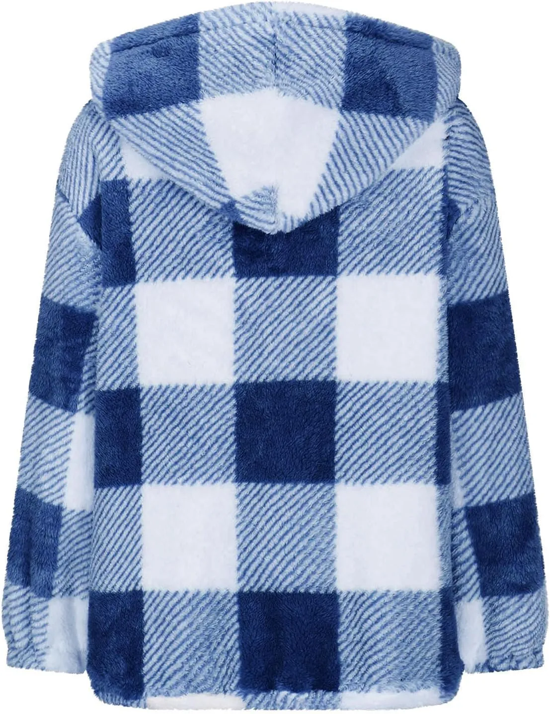 Men's Casual Plaid Jacket Padded Long Sleeve Hoodie Full Zipper Padded Warm Jacket Thick Hooded Coat Outerwear
