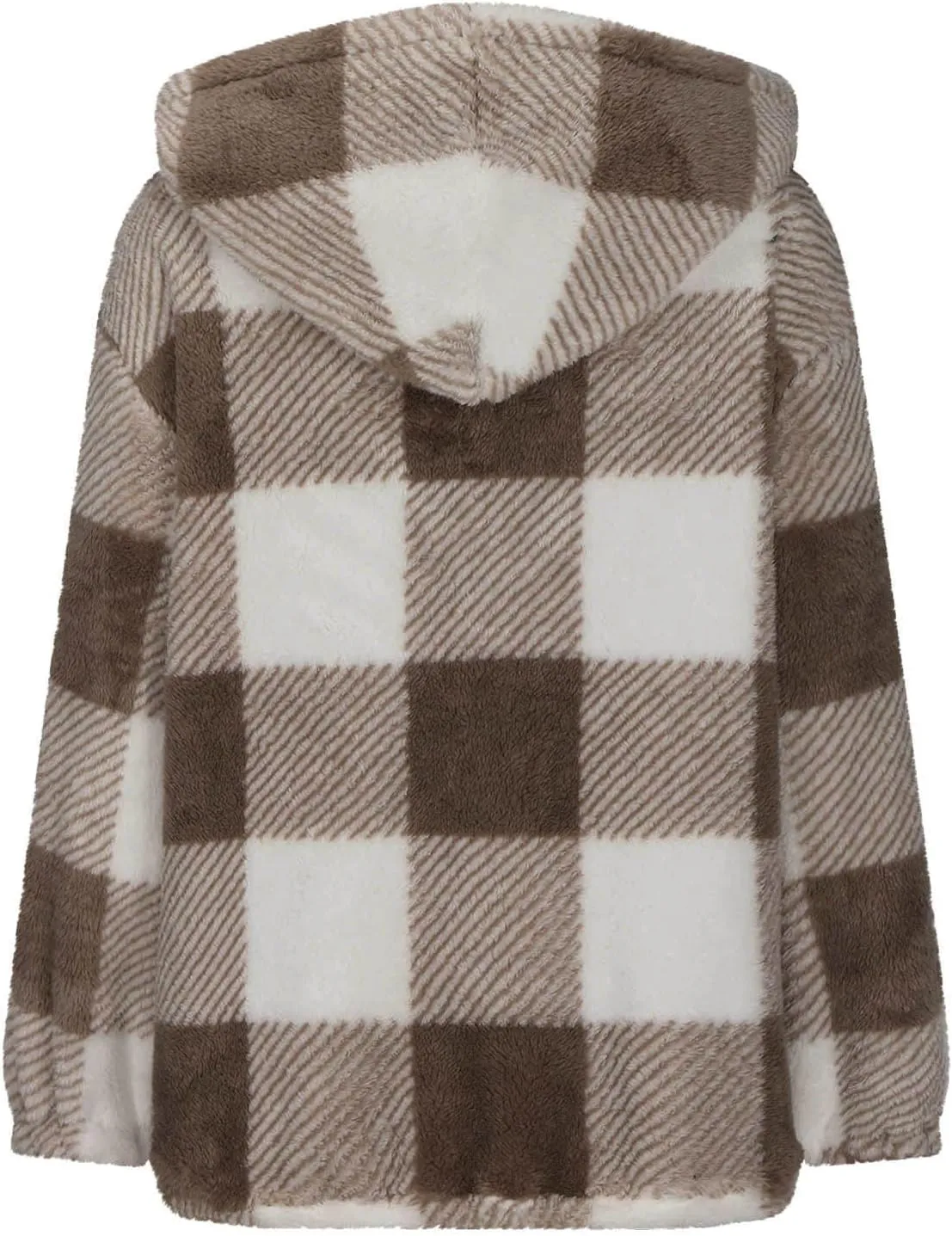 Men's Casual Plaid Jacket Padded Long Sleeve Hoodie Full Zipper Padded Warm Jacket Thick Hooded Coat Outerwear