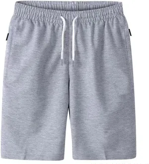Mens Casual Sweat Shorts 7 Inch Inseam Cotton Workout Gym Shorts Above Knee Elastic Waist Jogger Lounge Shorts