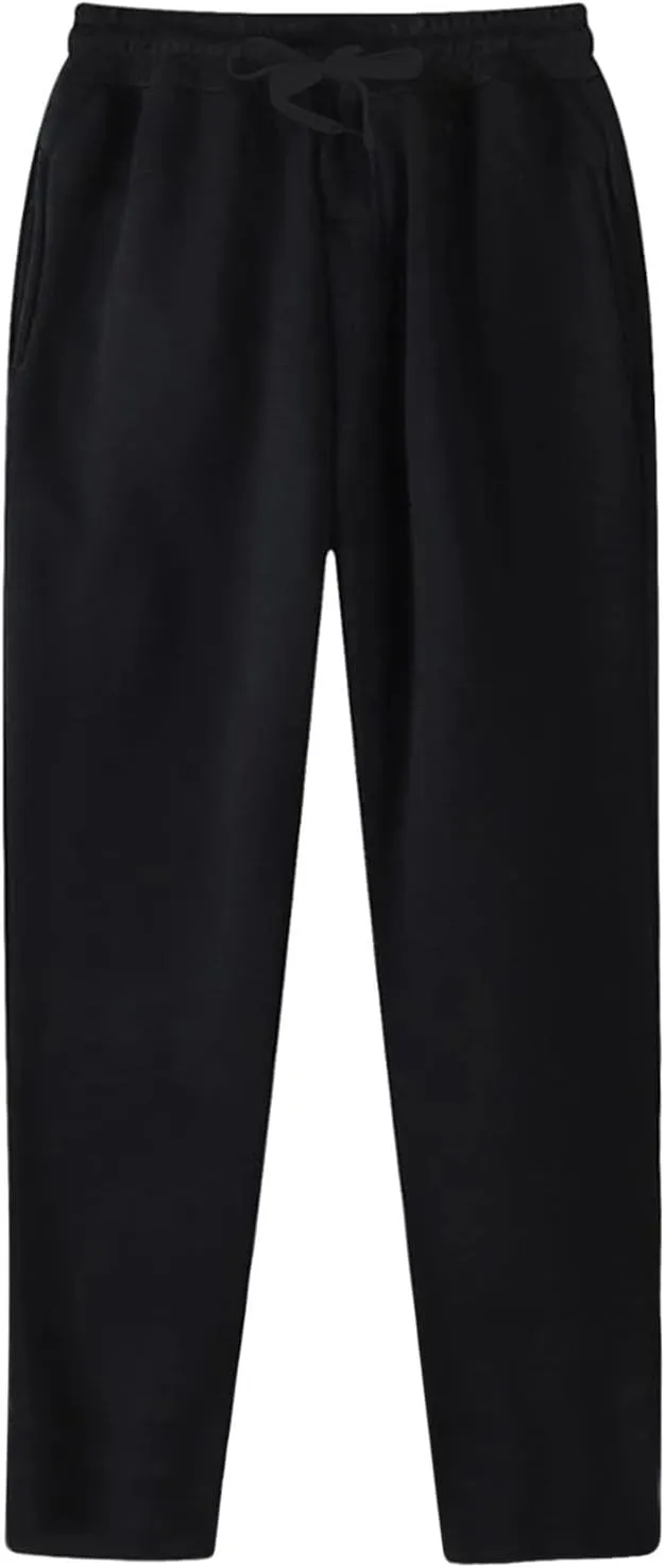 Men's Cotton Yoga Sweatpants Exercise Pants Open Bottom Athletic Lounge Pants Loose Male Sweat Pants with Pockets