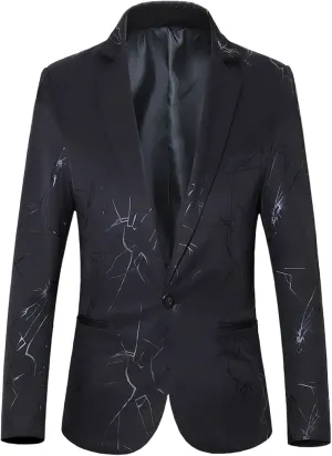 Men's Floral Tuxedo Jacket Jacquard Suit Jackets Slim Fit Blazer for Wedding, Prom, Dinner Paisley Shawl Lapel Blazer