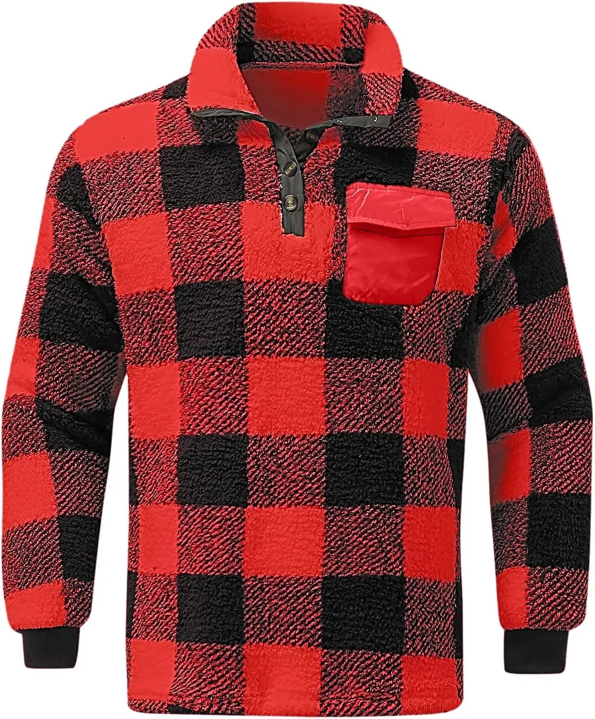Mens Fluffy Fuzzy Sherpa Fleece Sweatshirt Full Zip Stand Collar Casual Winter Pullover Outwear Long Sleeve Outwear