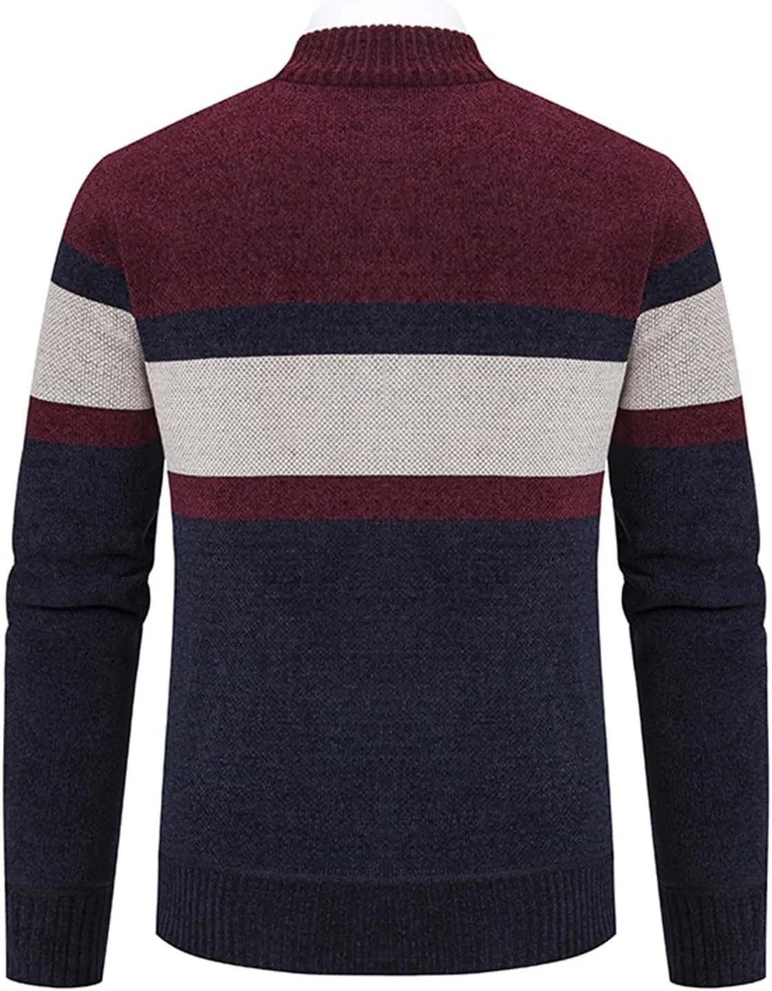 Mens Full Zip Cardigan Sweater Slim Fit Cable Knitted Cardigan Regular Fit Knit Sweater Long Sleeve Winter Jacket