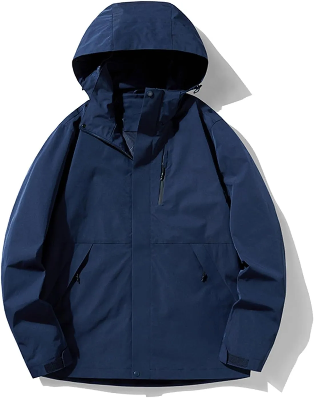 Men's Hooded Softshell Rain Jackets Lightweight Waterproof Windbreaker Zip Up Pockets Raincoats For Outdoor Hiking