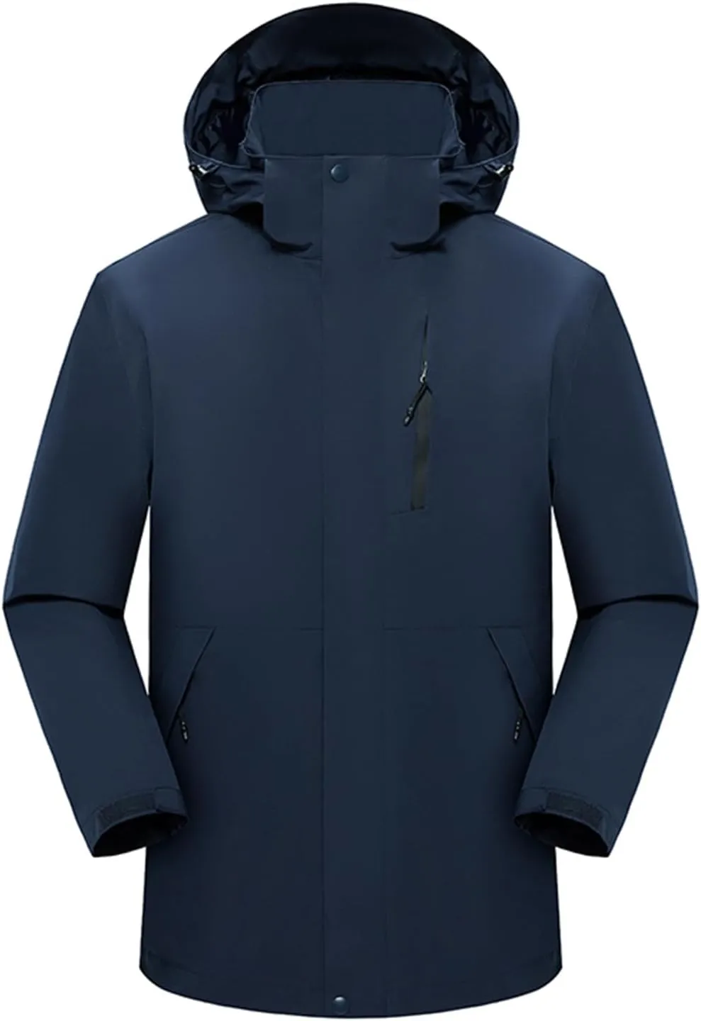 Men's Hooded Softshell Rain Jackets Lightweight Waterproof Windbreaker Zip Up Pockets Raincoats For Outdoor Hiking