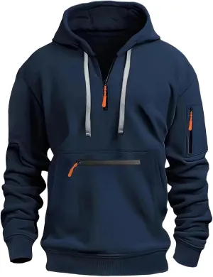 Mens Hooded Windbreaker Jacket Zip Up Warm Fall Winter Jackets Varsity Stretch Sport Outdoor Coats with Pockets