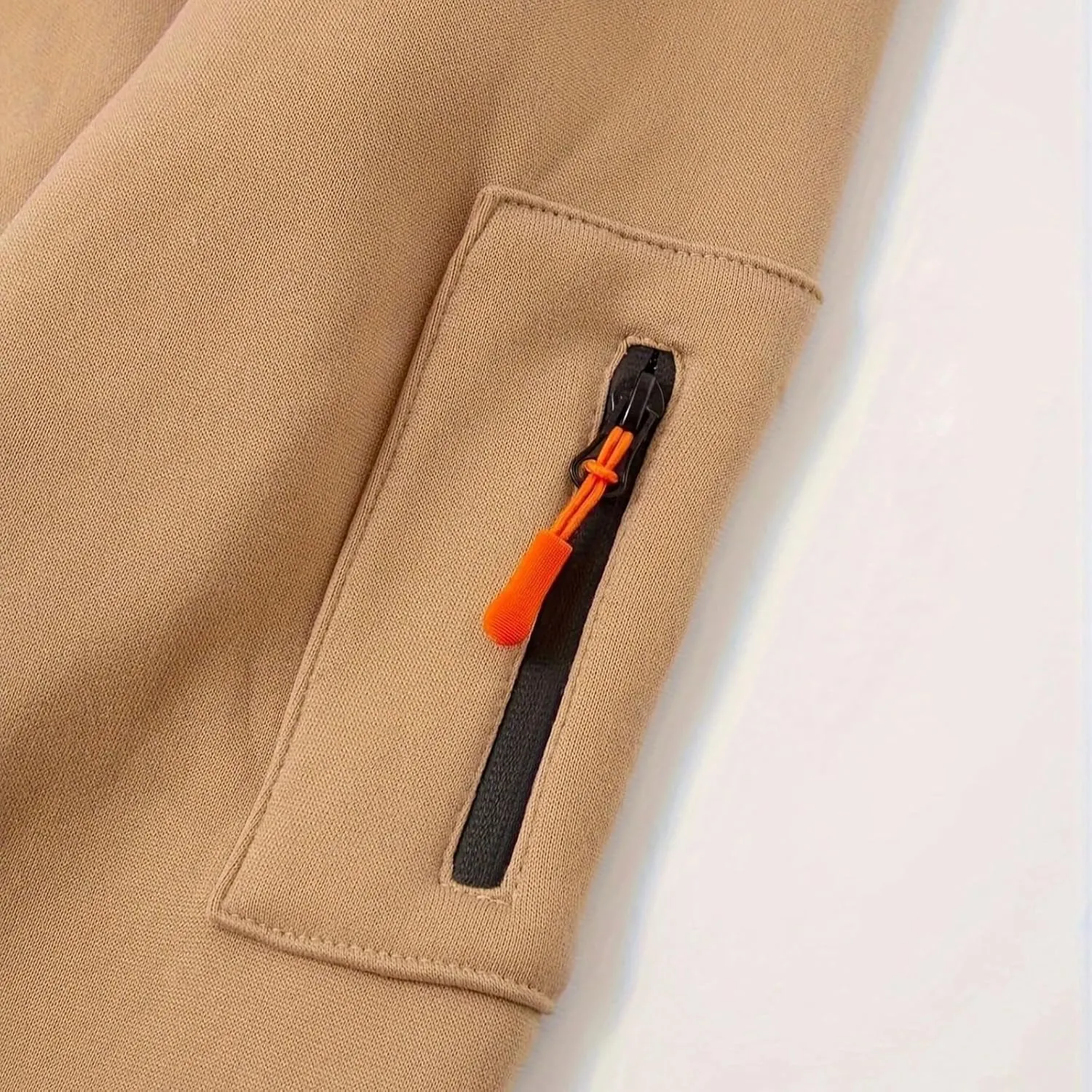 Mens Hooded Windbreaker Jacket Zip Up Warm Fall Winter Jackets Varsity Stretch Sport Outdoor Coats with Pockets