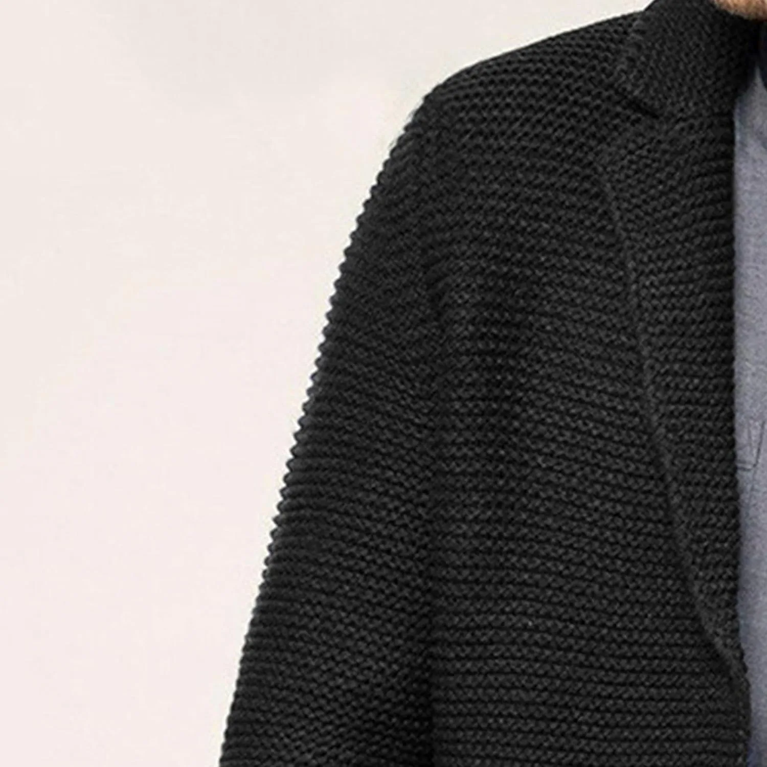 Men's Knitted Suit Cardigan Shawl Collar Casual Loose Cardigan Man Button Down Knitwear with Pockets