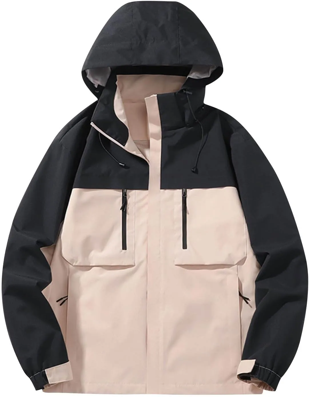 Men's Lightweight Hooded Rain Jacket Waterproof Windproof Raincoat Hiking Cycling Outdoor Sports Jacket Windbreaker