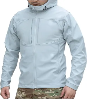 Mens Lightweight Hooded Windbreaker Waterproof Rain Jacket Breathable Softshell Raincoat for Outdoor Mountain Hiking