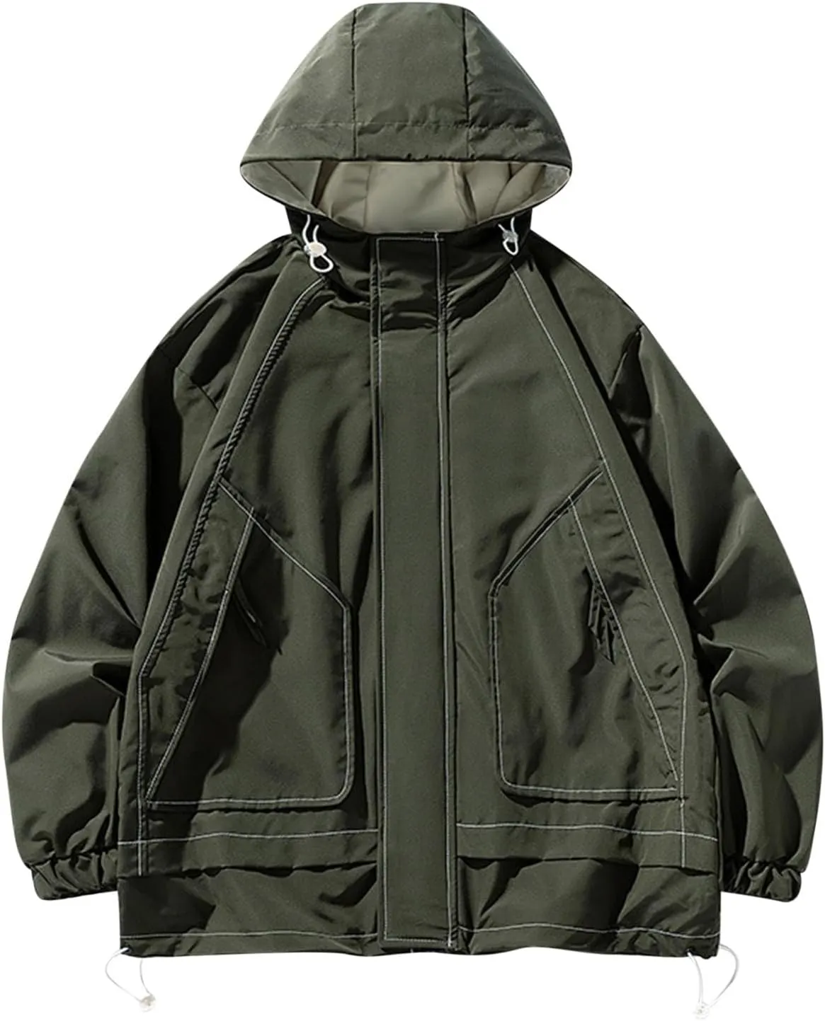 Men's Lightweight Outdoor Rain Jackets Windbreaker Sportswear Casual Waterproof Hooded Raincoat For Hiking Running