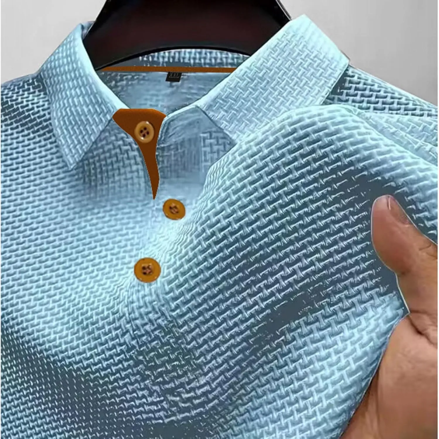 Men's Mesh Ice Silk Polo Shirt Slim Fit Collared Short Sleeve Cool Skin-Friendly Quick-Drying Stretch Tshirts