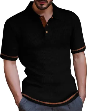 Men's Mesh Ice Silk Polo Shirt Slim Fit Collared Short Sleeve Cool Skin-Friendly Quick-Drying Stretch Tshirts