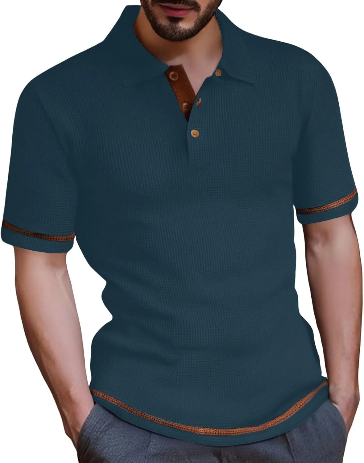 Men's Mesh Ice Silk Polo Shirt Slim Fit Collared Short Sleeve Cool Skin-Friendly Quick-Drying Stretch Tshirts