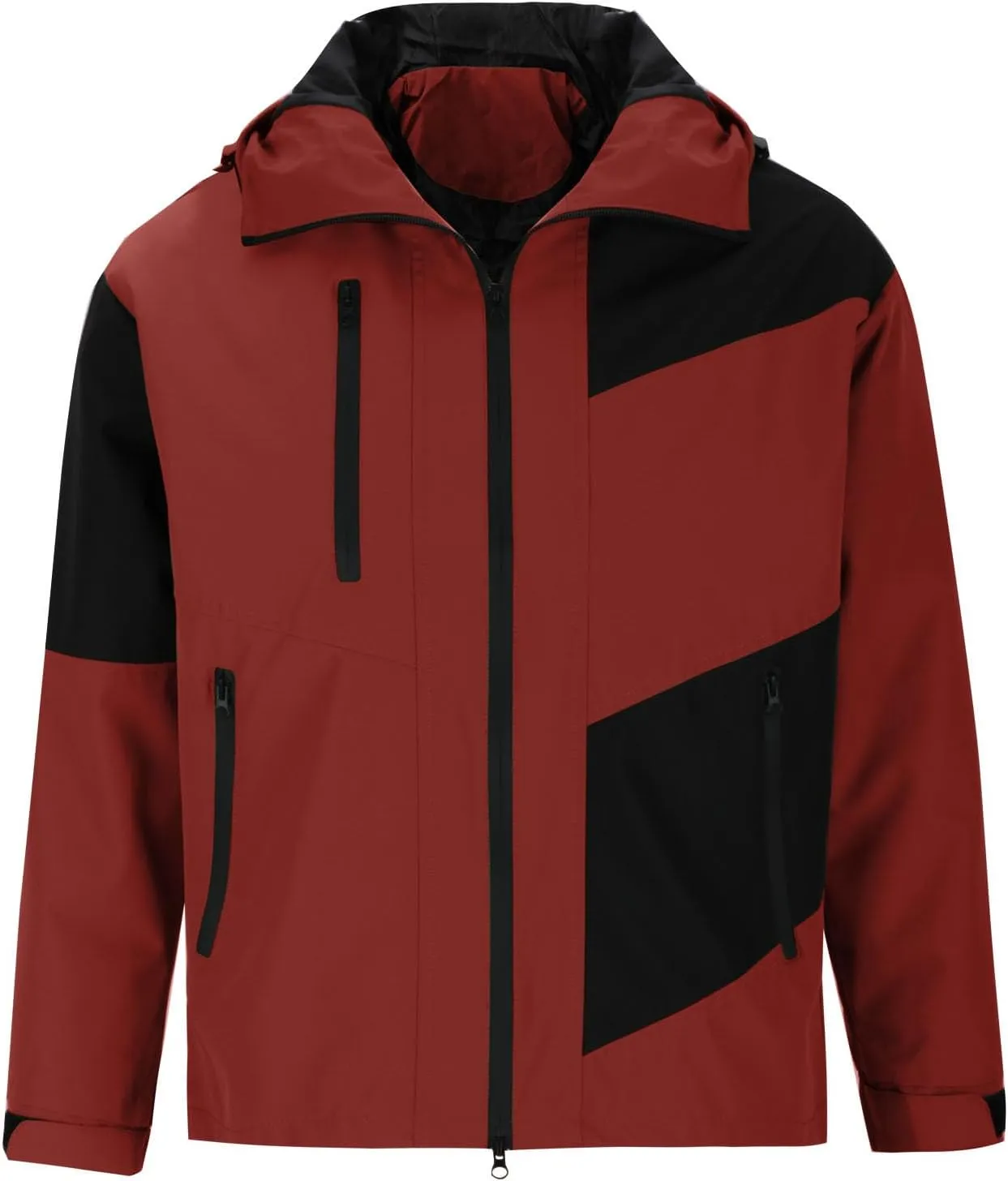 Men's Outdoor Hiking Rain Jacket Hooded Windbreaker Lightweight Softshell Jackets Waterproof Rain Coats with Pockets