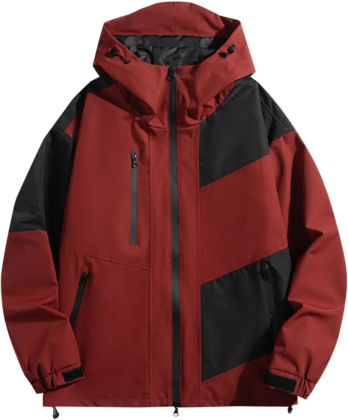 Men's Outdoor Hiking Rain Jacket Hooded Windbreaker Lightweight Softshell Jackets Waterproof Rain Coats with Pockets