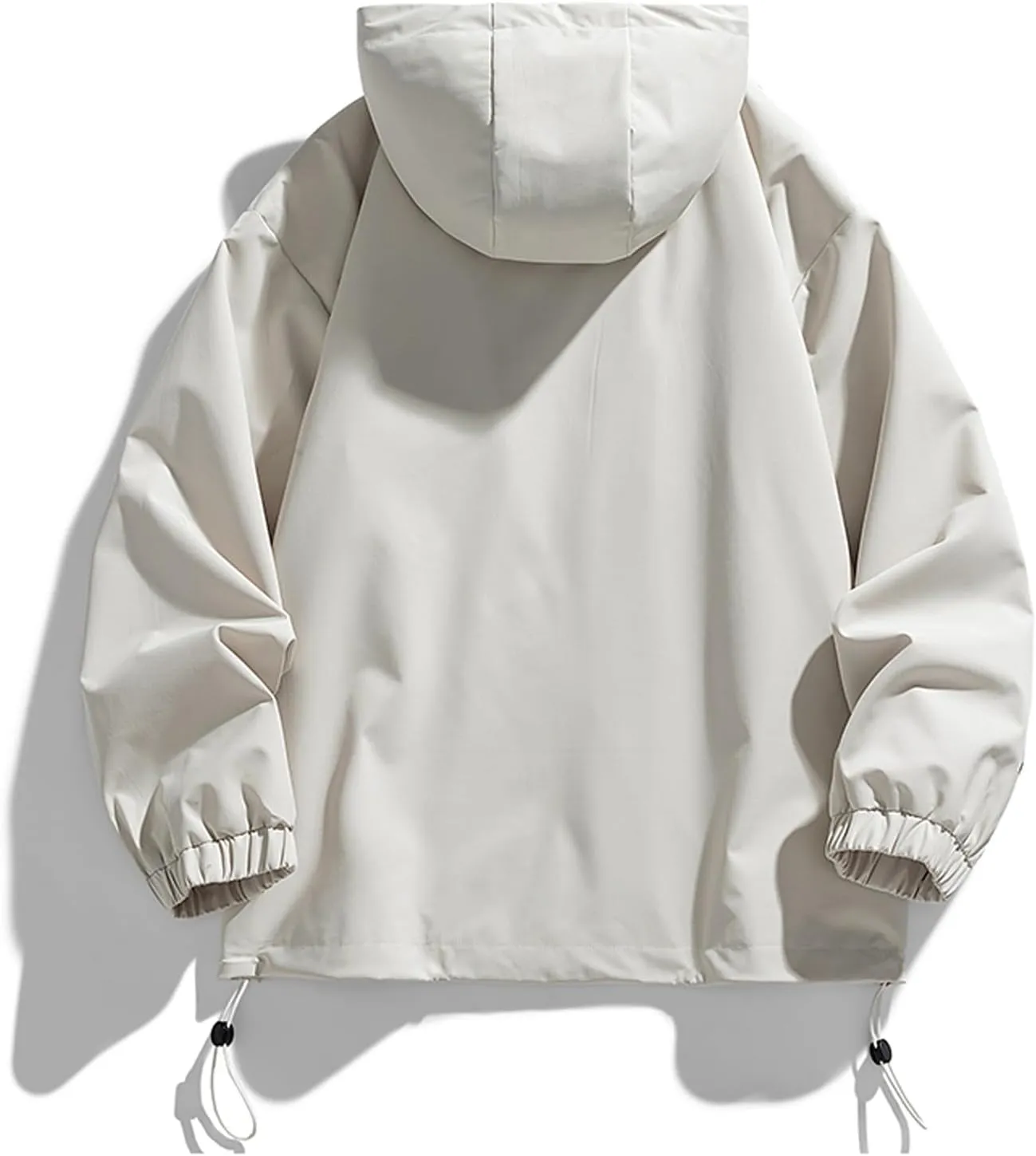 Men's Oversized Rain Jacket Lightweight Waterproof Hooded Jacket Pockets Windbreaker Outdoor Hiking Travel Raincoat
