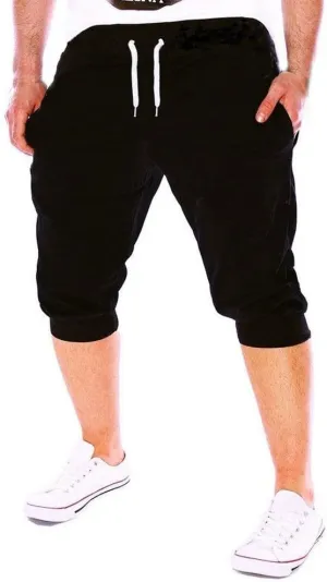 Men's Pajama Shorts Cotton Lounge Sleep Shorts Elastic Waist Sleepwear Pants with Pockets