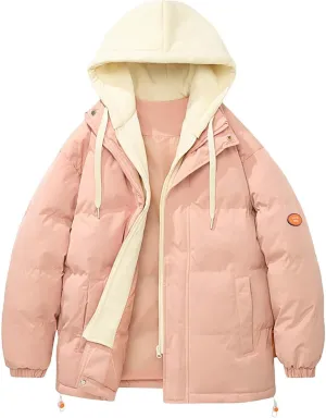 Men's Puffer Jacket Waterproof Casual Solid Color Padded Warm Cotton Coat Cotton Padded Jacket Coat Jackets with