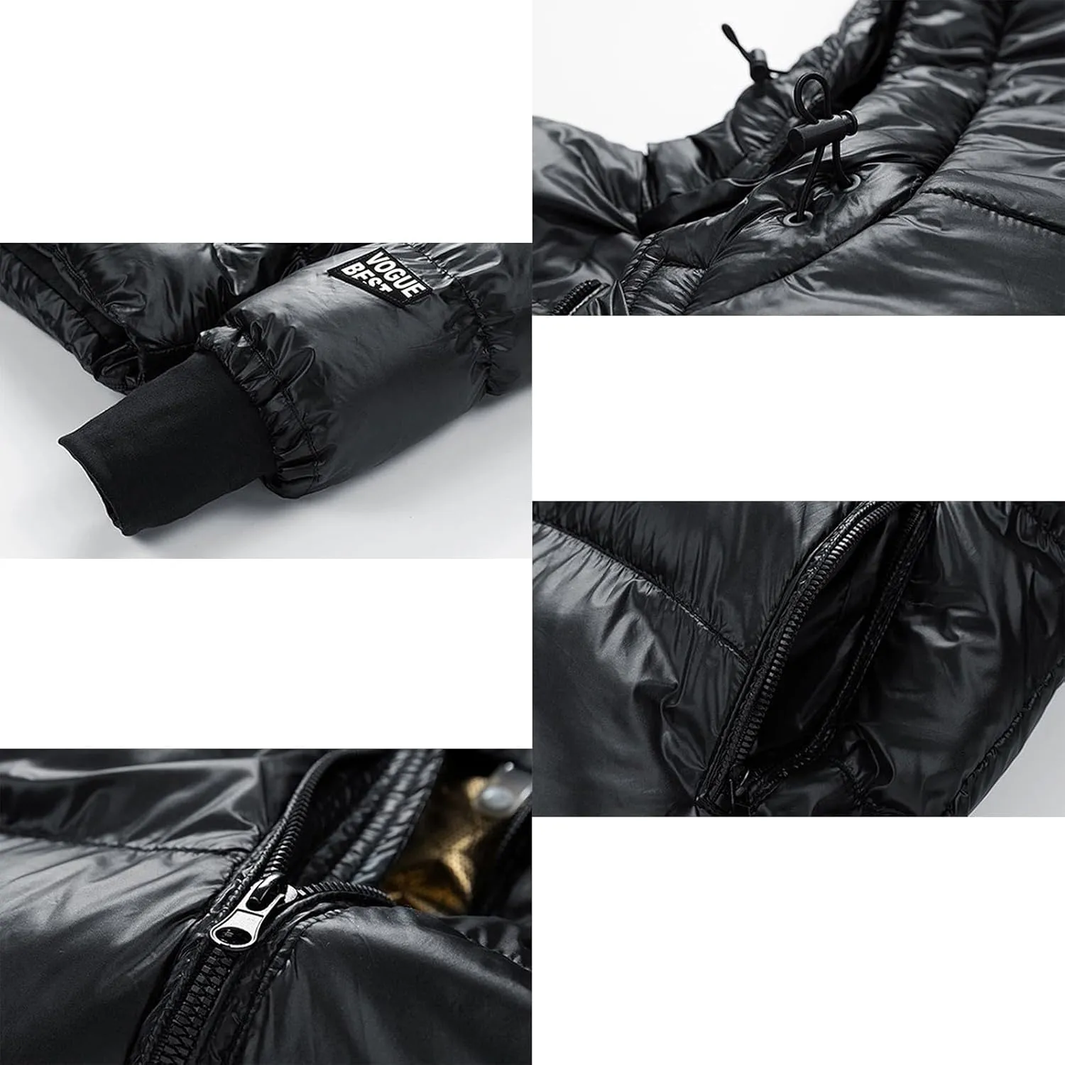 Men's Puffer Jacket Waterproof Casual Solid Color Padded Warm Cotton Coat Cotton Padded Jacket Coat Jackets with