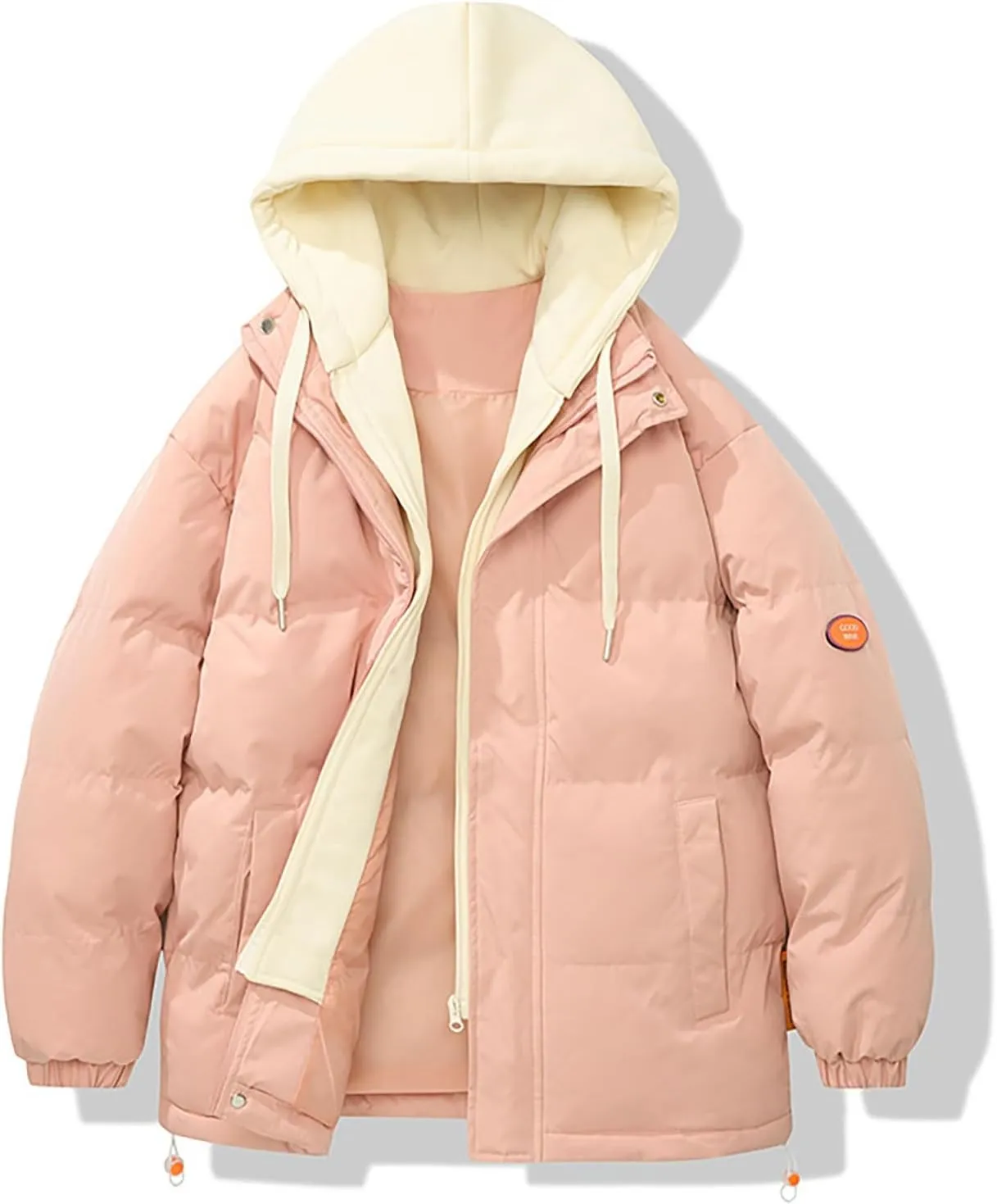 Men's Puffer Jacket Waterproof Casual Solid Color Padded Warm Cotton Coat Cotton Padded Jacket Coat Jackets with