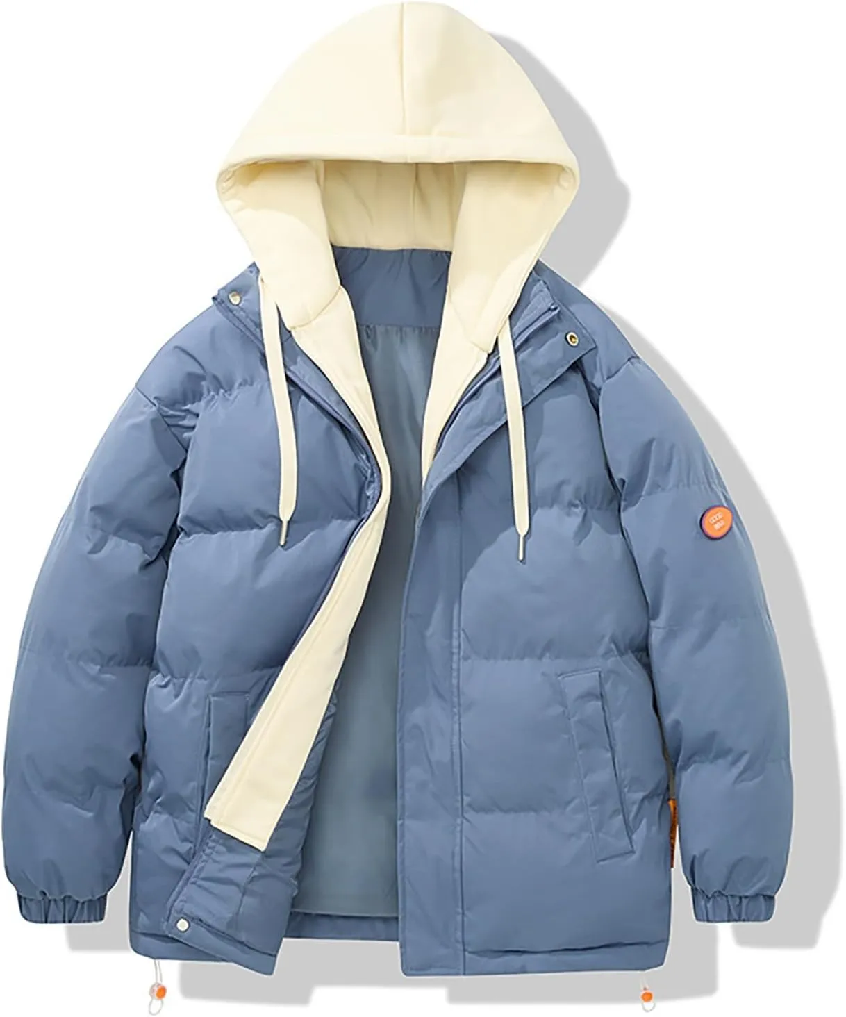 Men's Puffer Jacket Waterproof Casual Solid Color Padded Warm Cotton Coat Cotton Padded Jacket Coat Jackets with