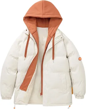 Men's Puffer Jacket Waterproof Casual Solid Color Padded Warm Cotton Coat Cotton Padded Jacket Coat Jackets with
