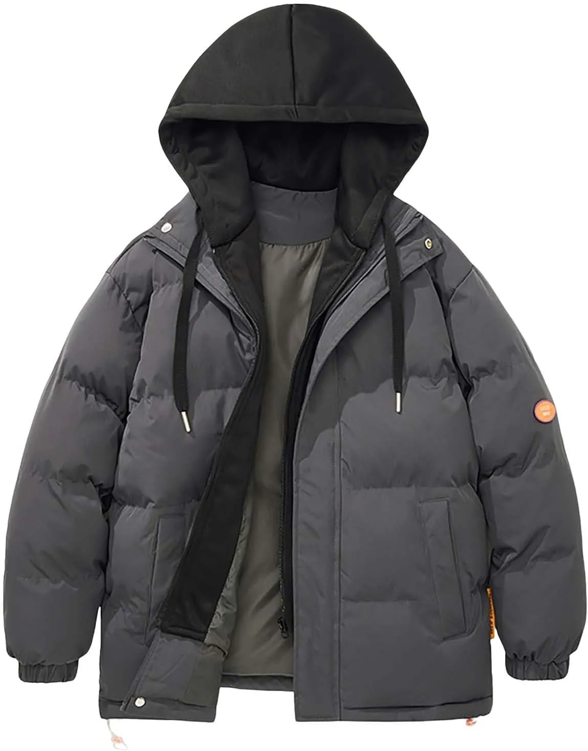 Men's Puffer Jacket Waterproof Casual Solid Color Padded Warm Cotton Coat Cotton Padded Jacket Coat Jackets with