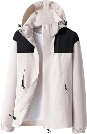 Mens Rain Jacket Lightweight Packable Hooded Rain Coats Waterproof Windbreaker Hiking Travel Outerwear With Pockets