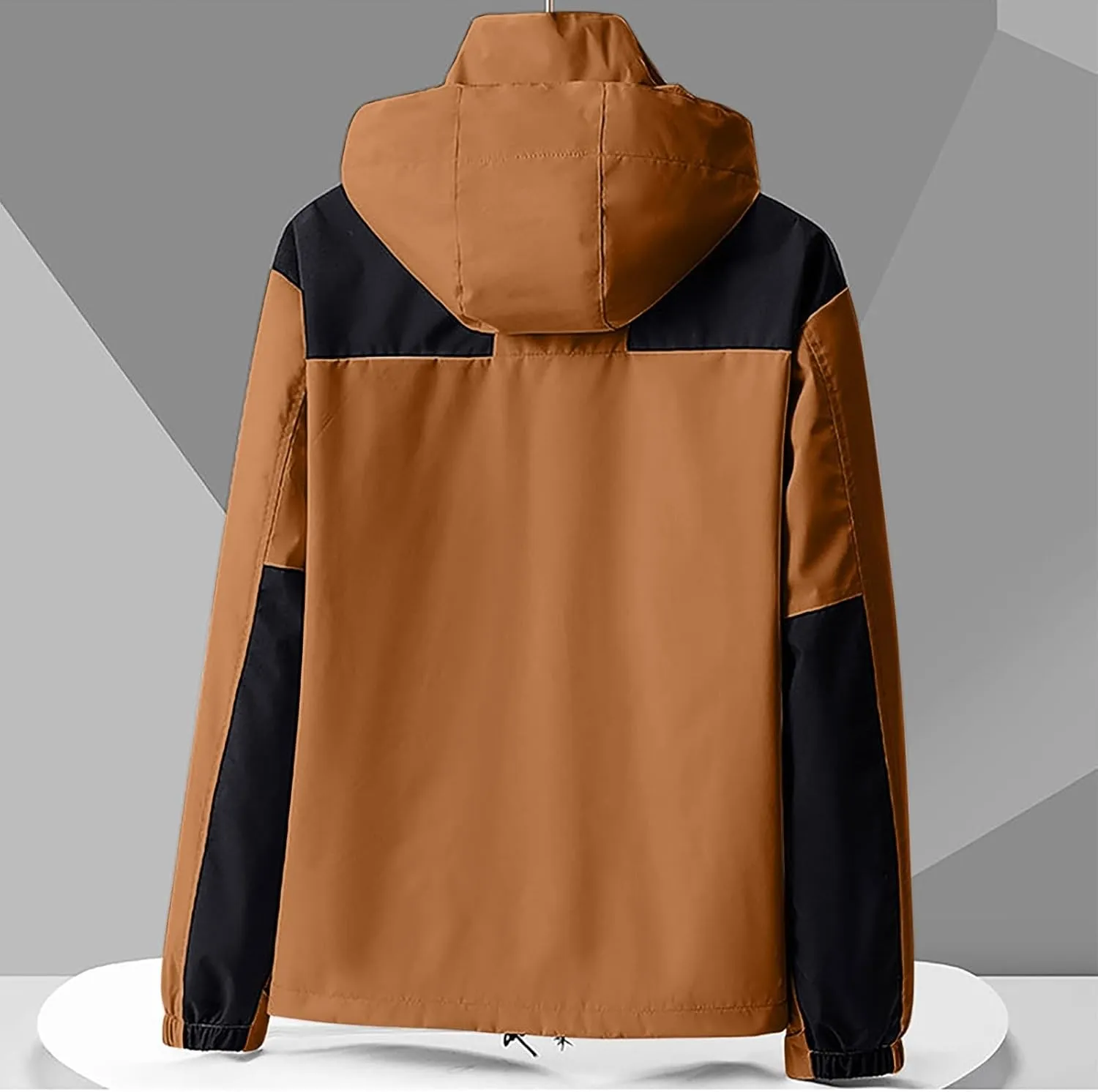 Mens Rain Jacket Lightweight Packable Hooded Rain Coats Waterproof Windbreaker Hiking Travel Outerwear With Pockets