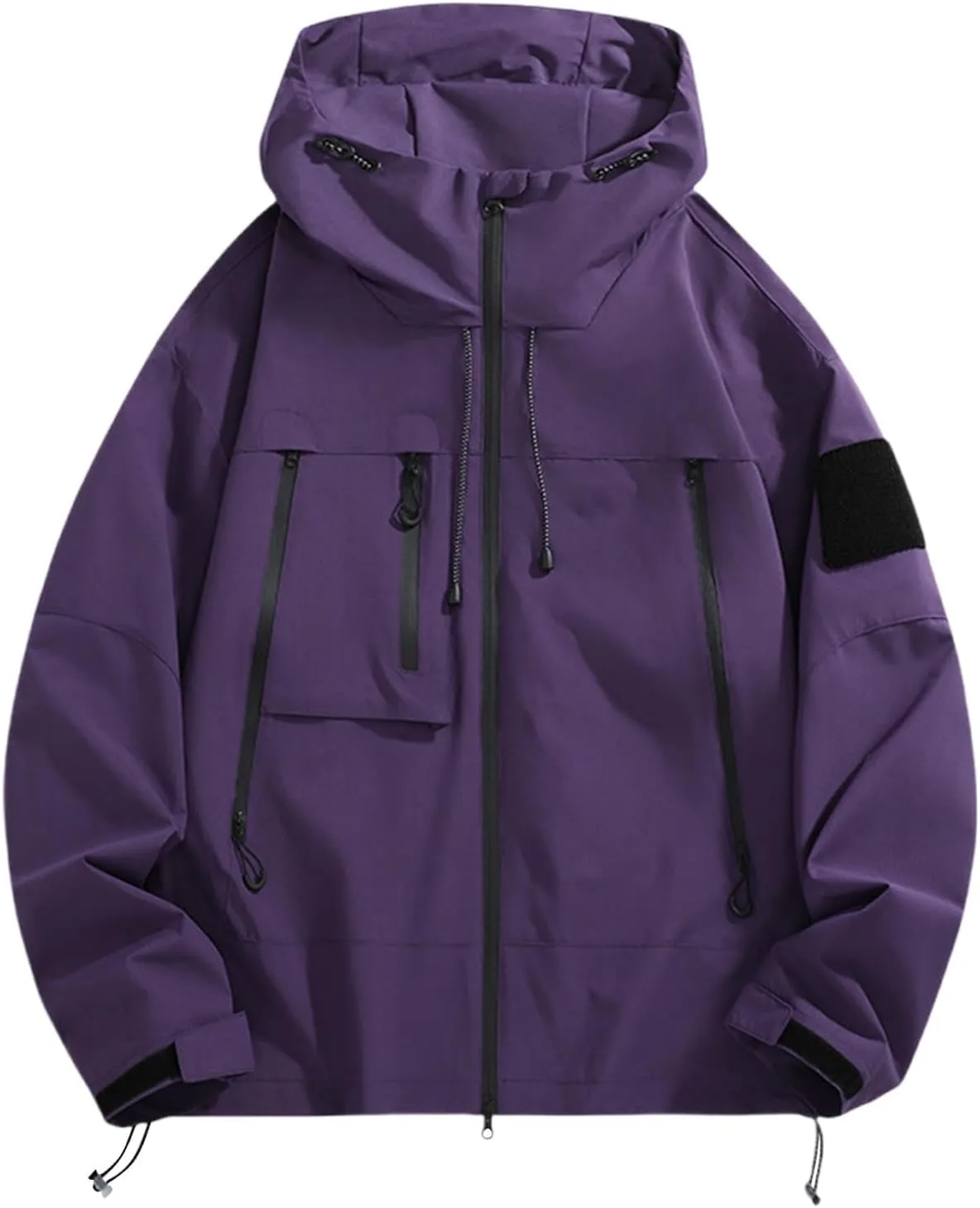 Men's Rain Jacket Waterproof Lightweight Packable Softshell Windbreaker with Hood Raincoat for Hiking Fishing Travel
