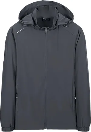 Mens Rain Jacket with Hood Waterproof Lightweight Active Long Raincoats Outdoor Sports Hooded Windproof Jacket