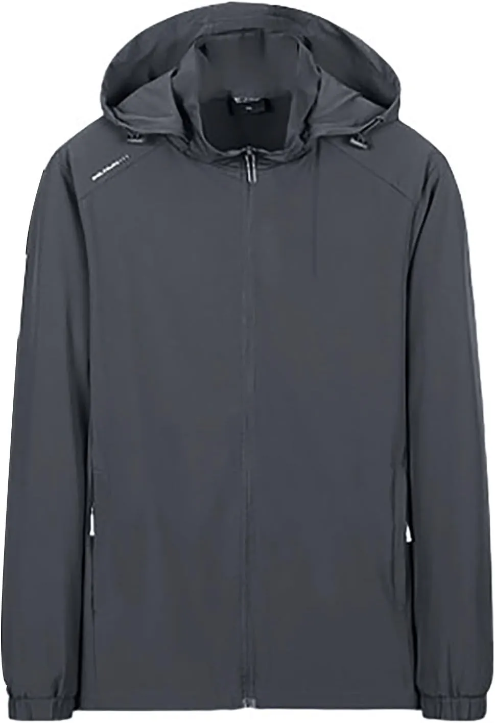 Mens Rain Jacket with Hood Waterproof Lightweight Active Long Raincoats Outdoor Sports Hooded Windproof Jacket