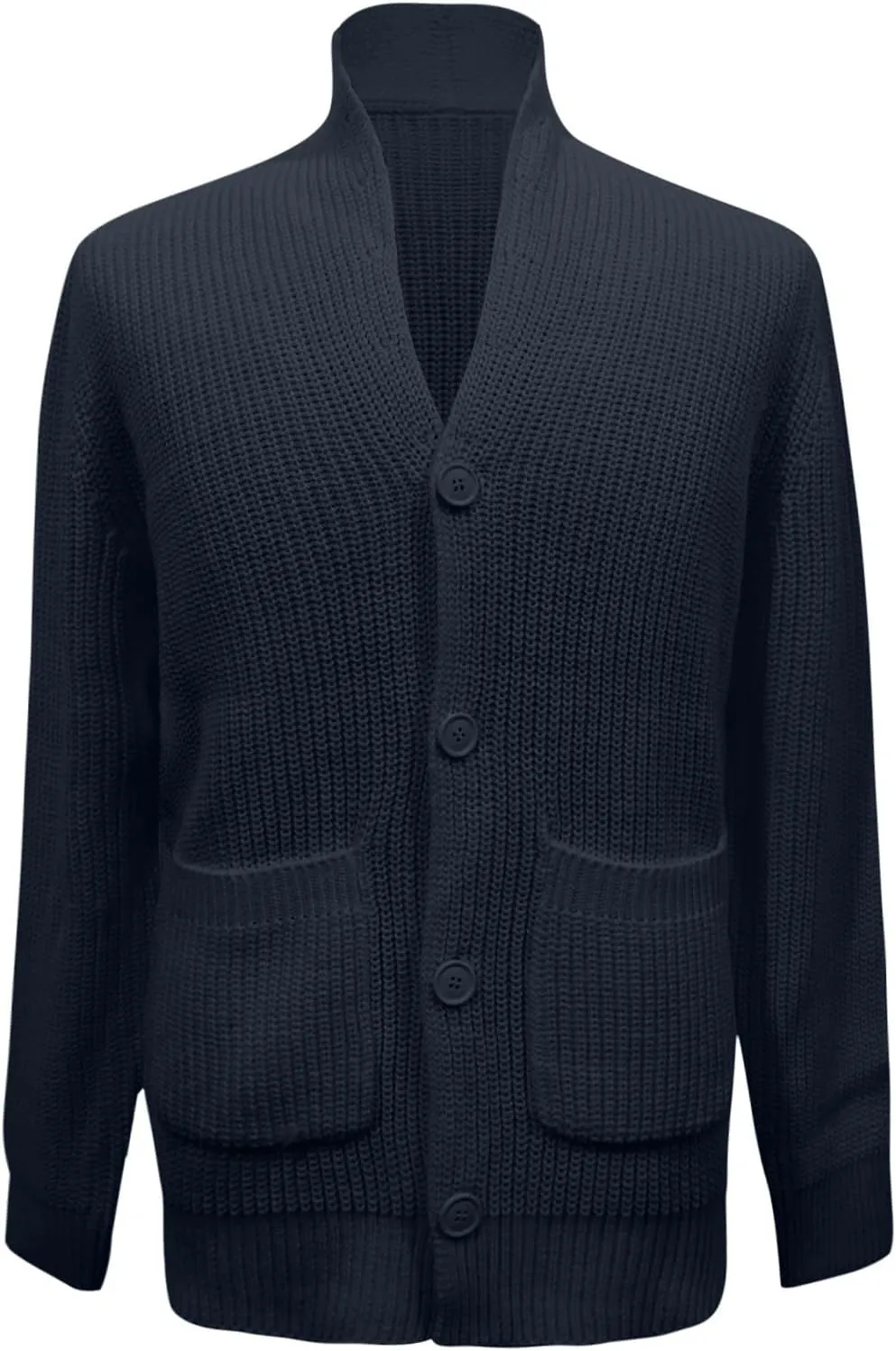 Men's Shawl Collar Cardigan Sweater Slim Fit Cable Knit Button Up Cardigan Sweater with Pockets Men Workout Outfits