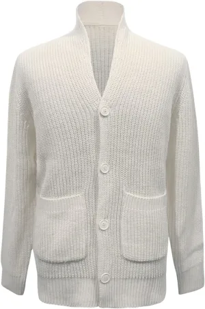 Men's Shawl Collar Cardigan Sweater Slim Fit Cable Knit Button Up Cardigan Sweater with Pockets Men Workout Outfits