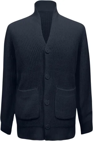 Men's Shawl Collar Cardigan Sweater Slim Fit Cable Knit Button Up Cardigan Sweater with Pockets Men Workout Outfits