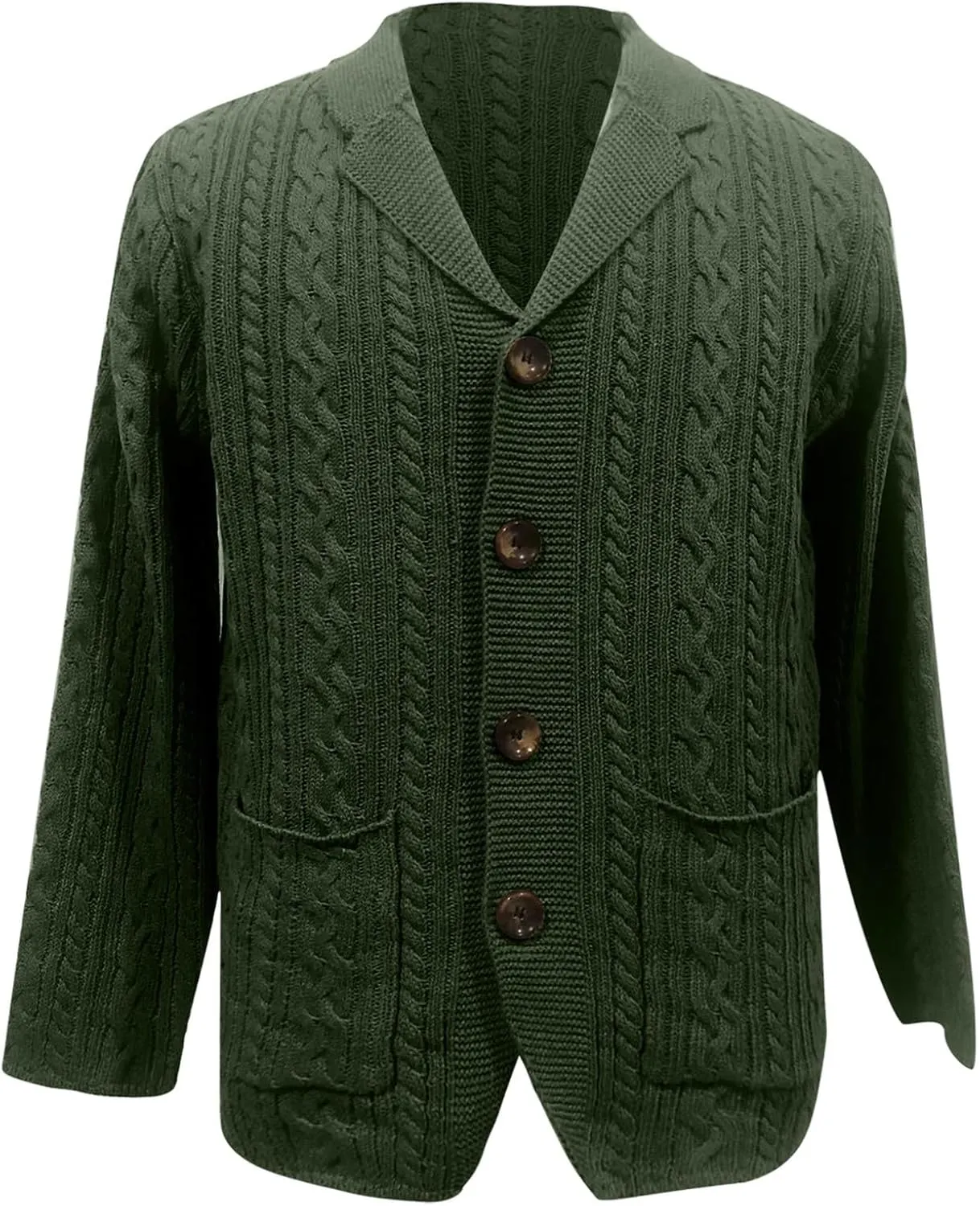 Men's Shawl Collar Cardigan Sweater Slim Fit Cable Knit Button Up Sweater with Pockets Men Workout Outfits