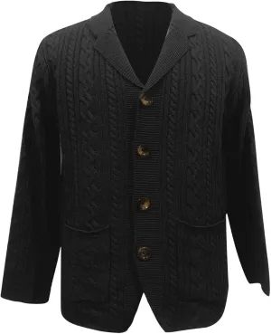 Men's Shawl Collar Cardigan Sweater Slim Fit Cable Knit Button Up Sweater with Pockets Men Workout Outfits