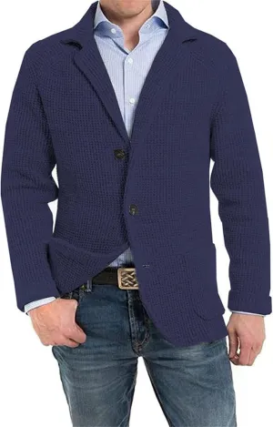 Men's Shawl Collar Cardigan Sweaters Button Down Knitwear Jackets with Pockets Casual Dressy Blazers