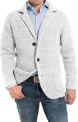 Men's Shawl Collar Cardigan Sweaters Button Down Knitwear Jackets with Pockets Casual Dressy Blazers