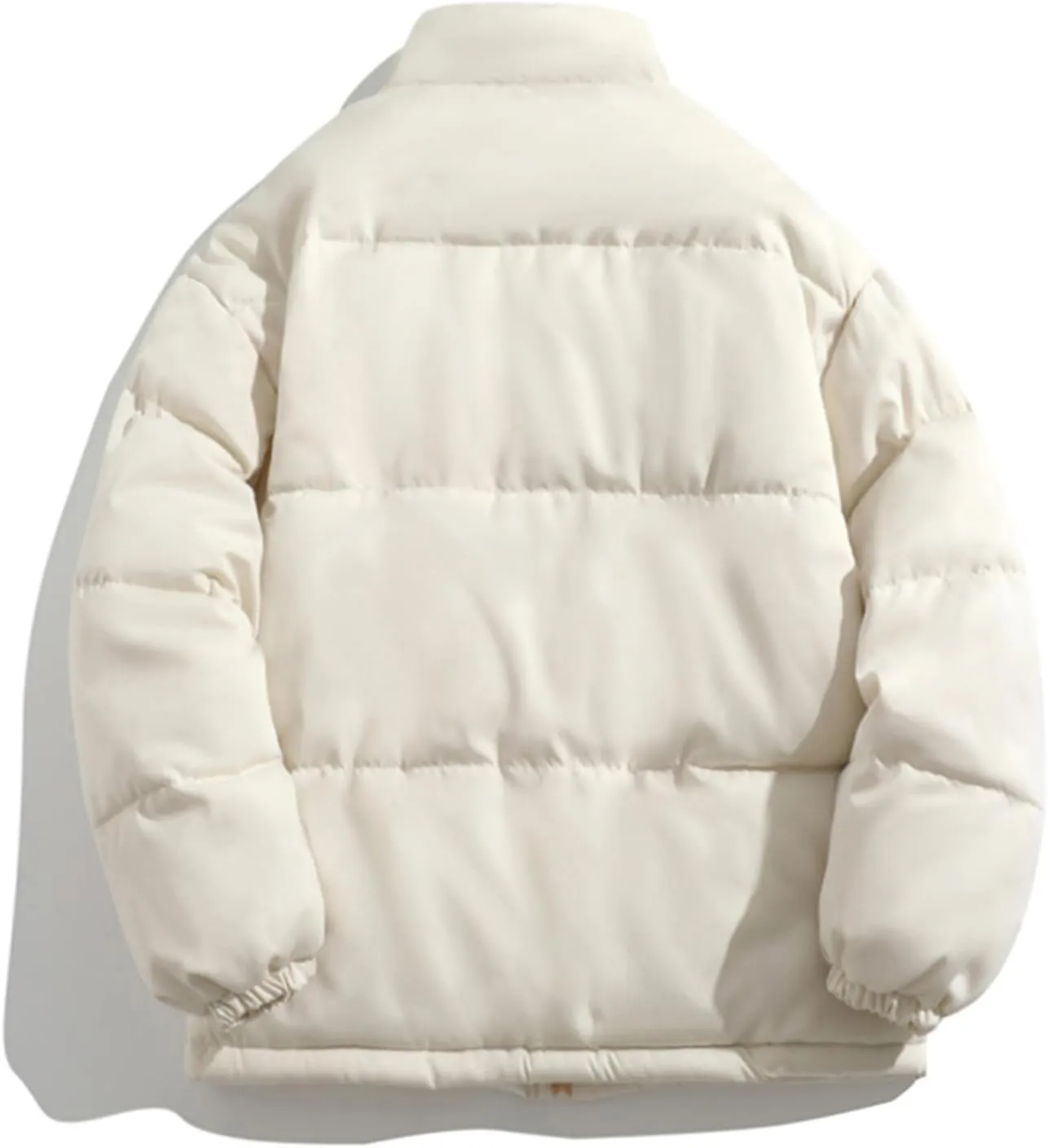 Mens Sherpa Puffer Jacket Button Up Zipper Quilted Down Jacket Padded Insulated Puffer Coats Winter Jackets Outerwear