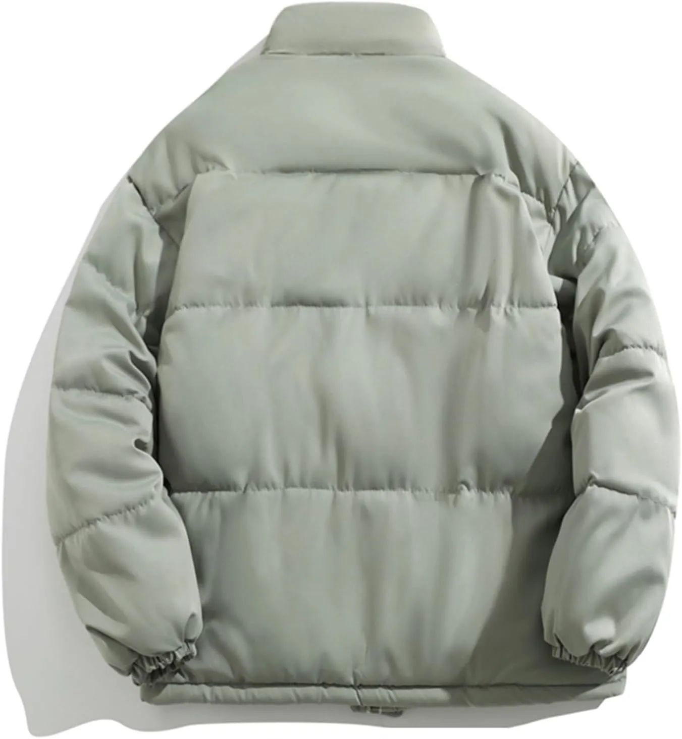 Mens Sherpa Puffer Jacket Button Up Zipper Quilted Down Jacket Padded Insulated Puffer Coats Winter Jackets Outerwear