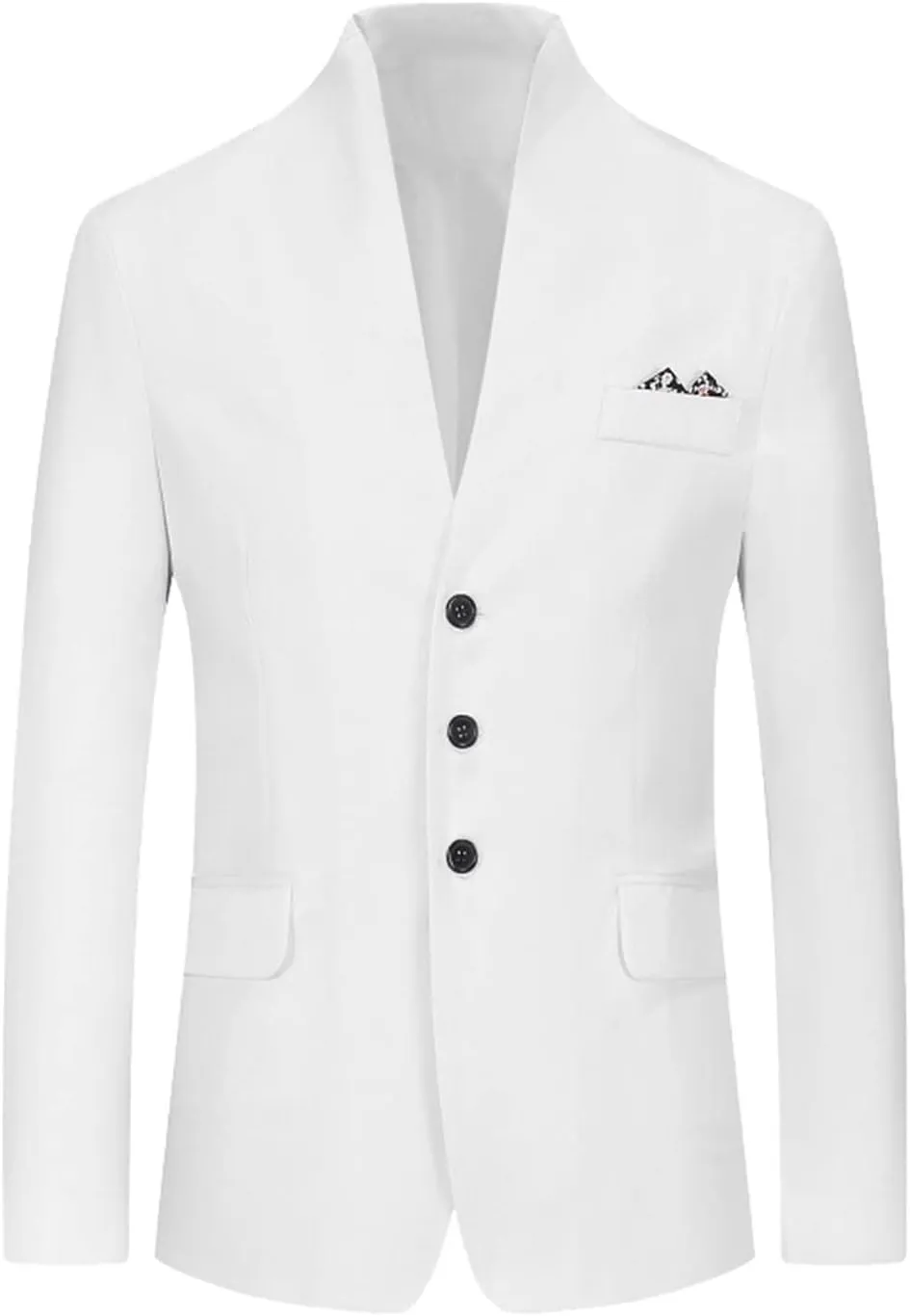 Mens Solid Blazers Stand Collar Buttons Long Sleeves Suits Coats Elegant Luxurious Dinner Wedding Party Suit Jackets