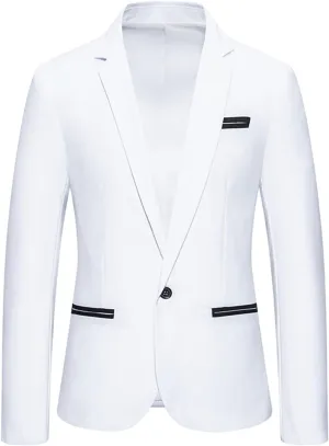 Mens Solid Blazers Stand Collar Buttons Long Sleeves Suits Coats Elegant Luxurious Dinner Wedding Party Suit Jackets