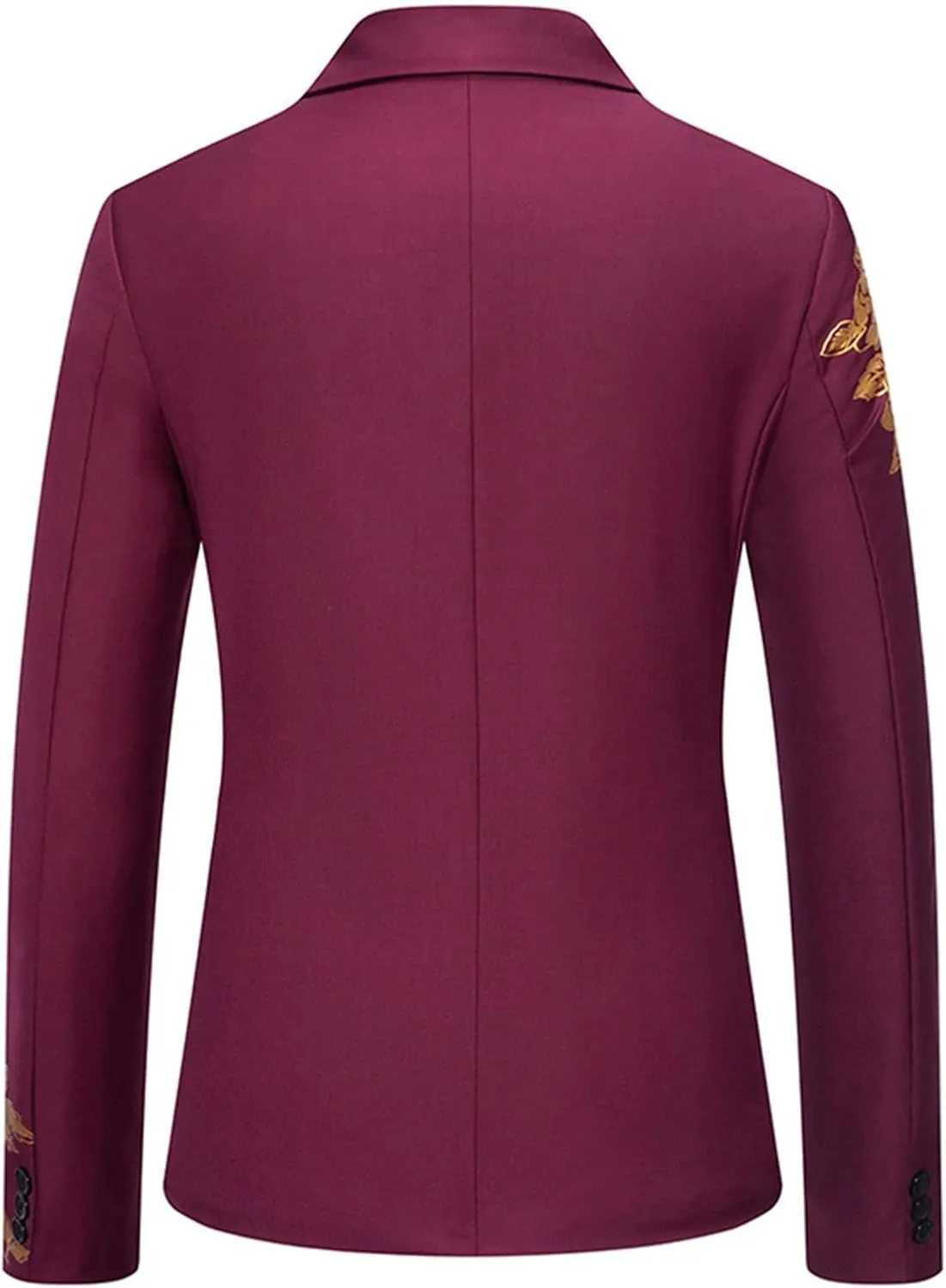Mens Solid Blazers Stand Collar Buttons Long Sleeves Suits Coats Elegant Luxurious Dinner Wedding Party Suit Jackets